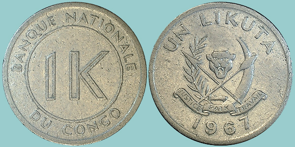 Congo 1 Likuta 1967
