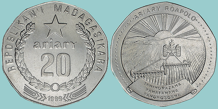 Madagascar 20 Ariary 1999