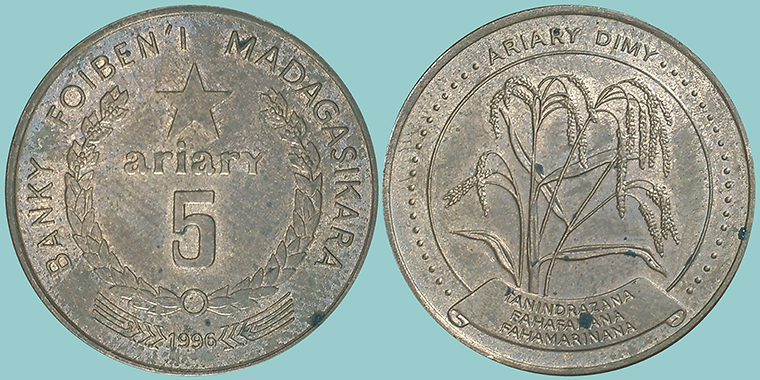 Madagascar 5 Ariary 1996