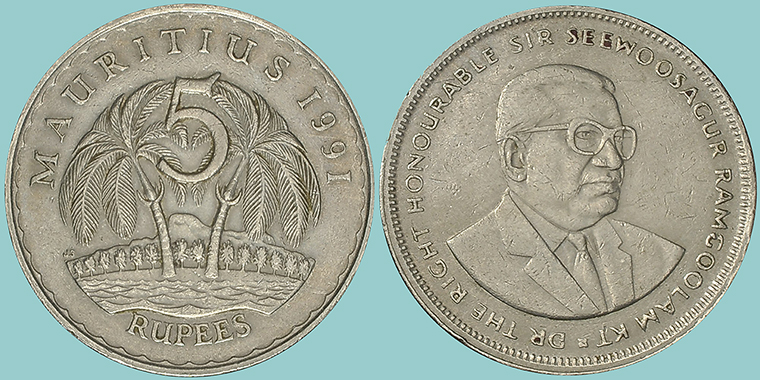 Mauritius 5 Rupie 1991