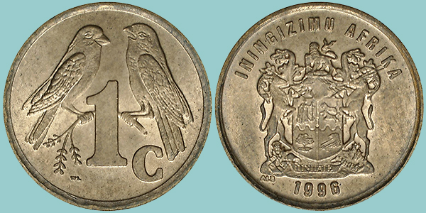 Rep.Sudaficana 1 Cent 1996
