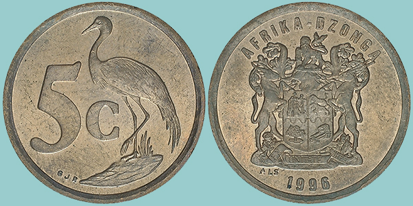 Rep.Sudaficana 5 Cents 1996
