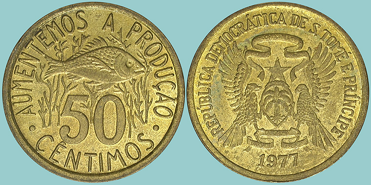 S.Tome e Principe 50 Centimos 1977