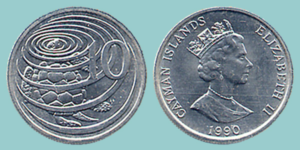Cayman 10 Cents 1990