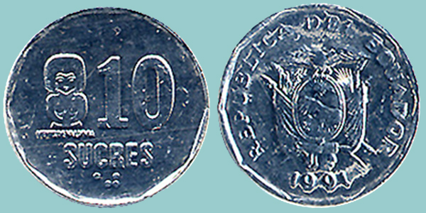 Ecuador 10 Sucres 1991