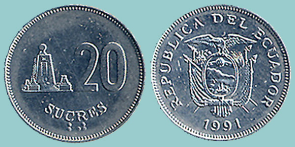 Ecuador 20 Sucres 1991
