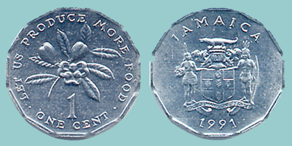 Jamaica 1 Cent 1991
