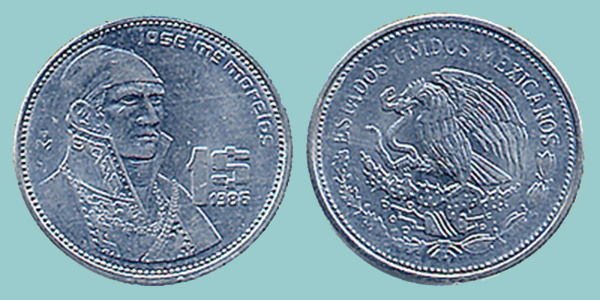 Messico 1 Peso 1986