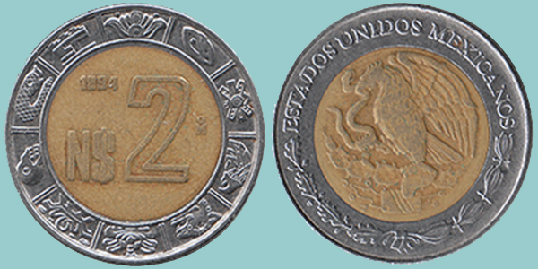 Messico 2 Nuovo Pesos 1994