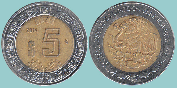 Messico 5 Pesos 2014