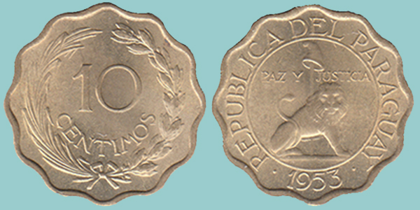 Paraguay 10 Centimos 1953