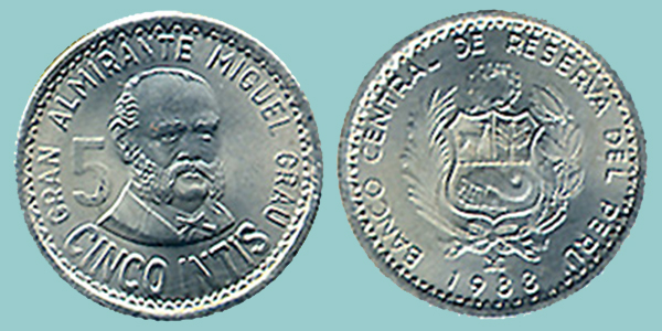 Perù 5 Intis 1988