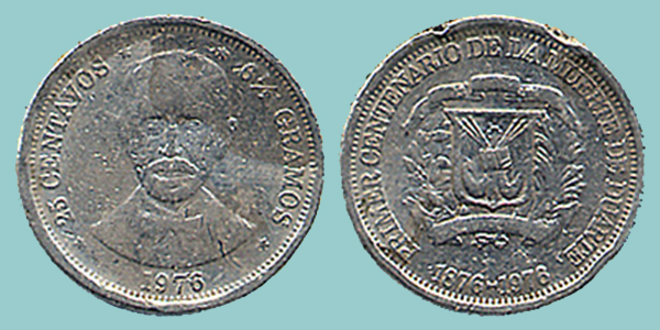 Rep.Dominicana 25 Centavos 1976