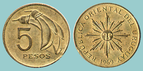 Uruguay 5 Pesos 1969