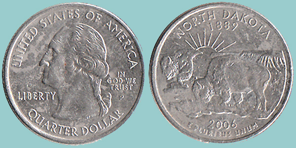 USA 25 Cents 2006 North Dakota