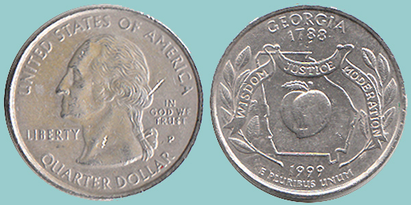 USA 25 Cents 1999 Georgia
