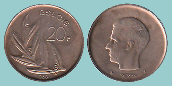 Belgio 20 Franchi 1980