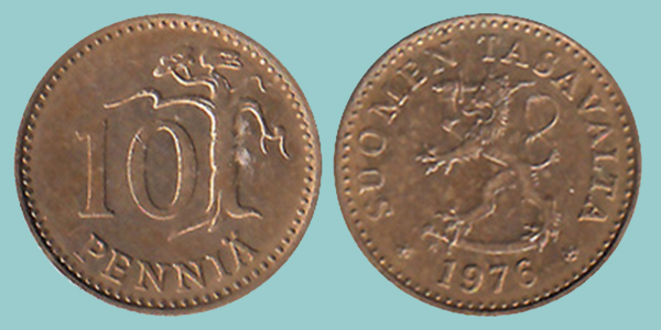 Finlandia 10 Pennia 1976
