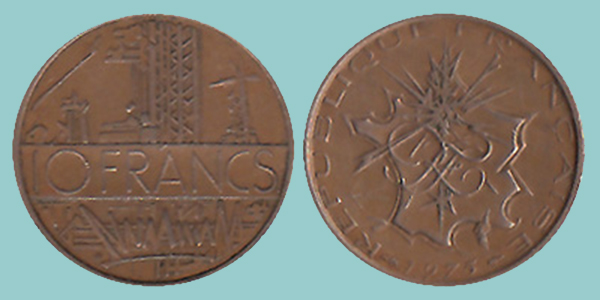 Francia 10 Franchi 1975