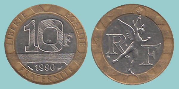 Francia 10 Franchi 1990