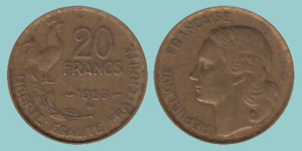 Francia 20 Franchi 1953