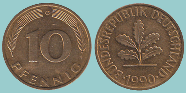 Germania 10 Pfennig 1990