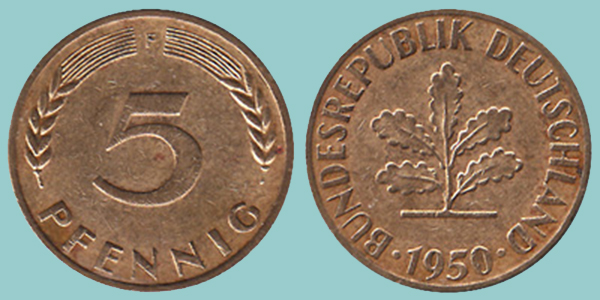 Germania 5 Pfennig 1950