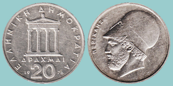 Grecia 20 Dracme 1976