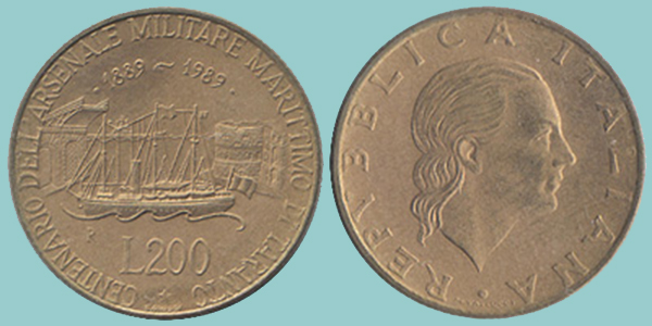 Repubblica Italiana 200 Lire 1989