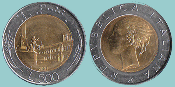 Repubblica Italiana 500 Lire 2001
