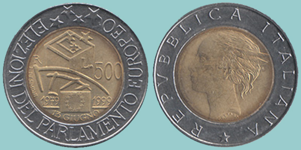 Repubblica Italiana 500 Lire 1999