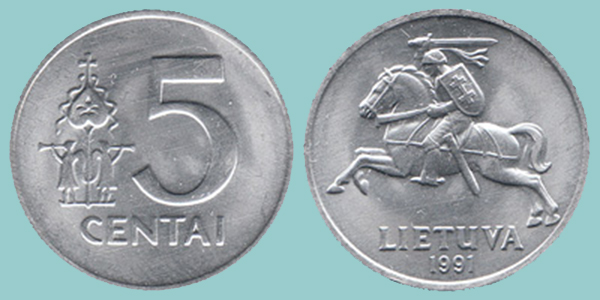 Lituania 5 Centai 1991