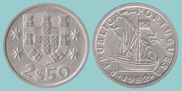 Portogallo 2 1/2 Escudos 1982