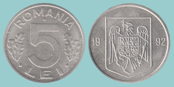 Romania 5 Lei 1992