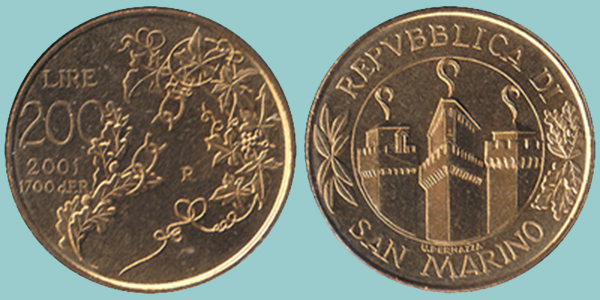 San Marino 200 Lire 2001