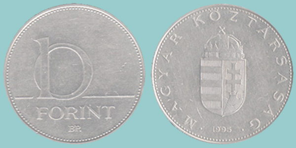 Ungheria 10 Forint 1995
