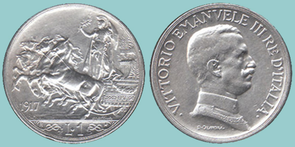 Vittorio Emanuele III 1 Lira 1917