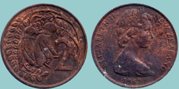 Nuova Zelanda 2 Cent 1967