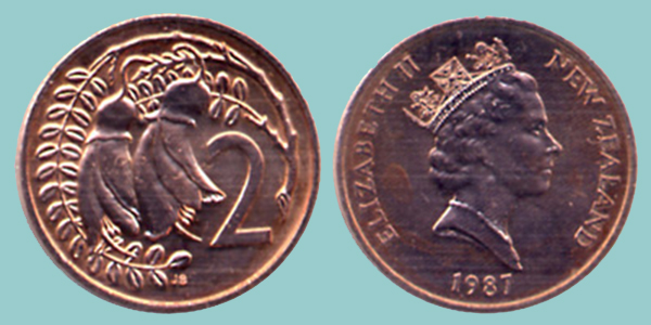 Nuova Zelanda 2 Cents 1987