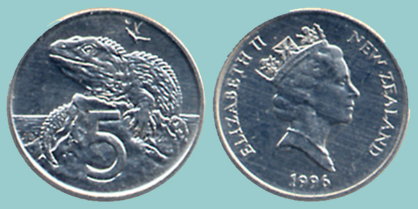Nuova Zelanda 5 Cent 1996