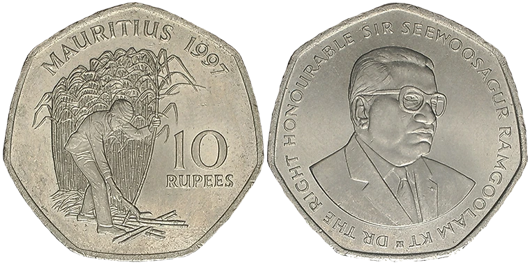 Mauritius 10 Rupees 1997