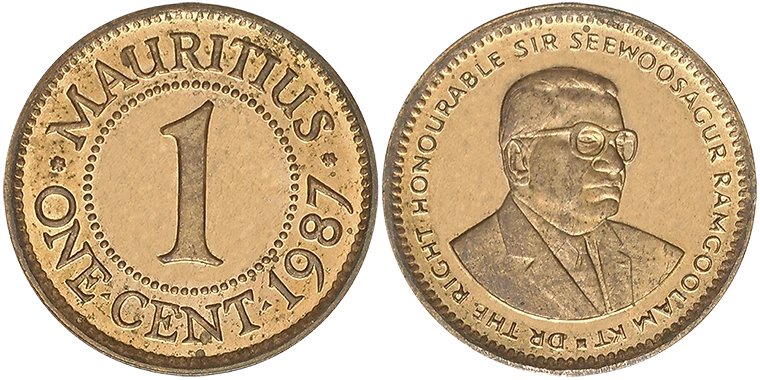 Mauritius 1 Cent 1987