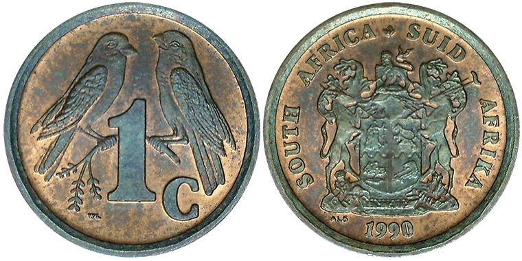 Sud Africa 1 Cent 1990