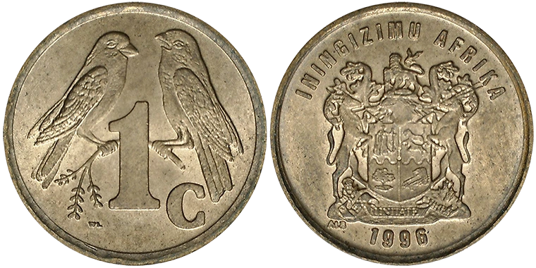 Sud Africa 1 Cent 1996
