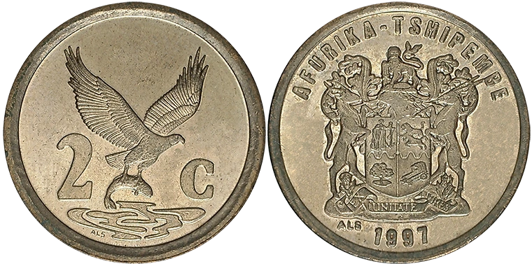 Sud Africa 2 Cents 1997
