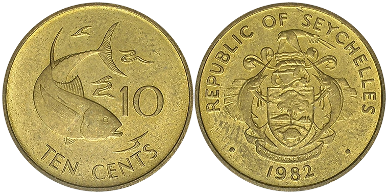 Seychelles 10 Cents 1982
