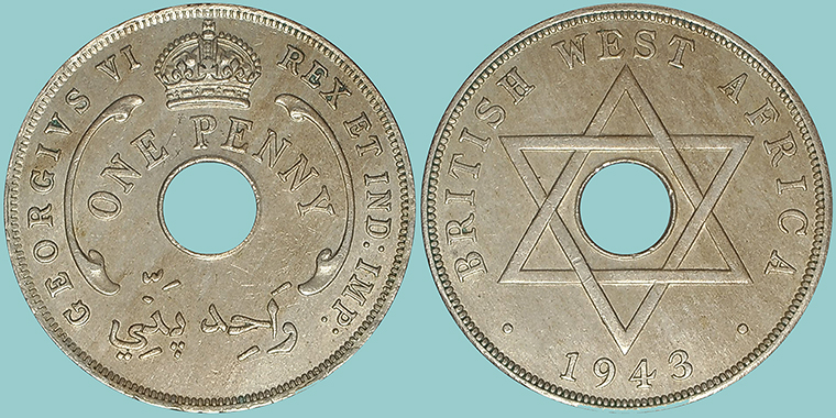 Africa dell Ovest Britannica 1 Penny 1943