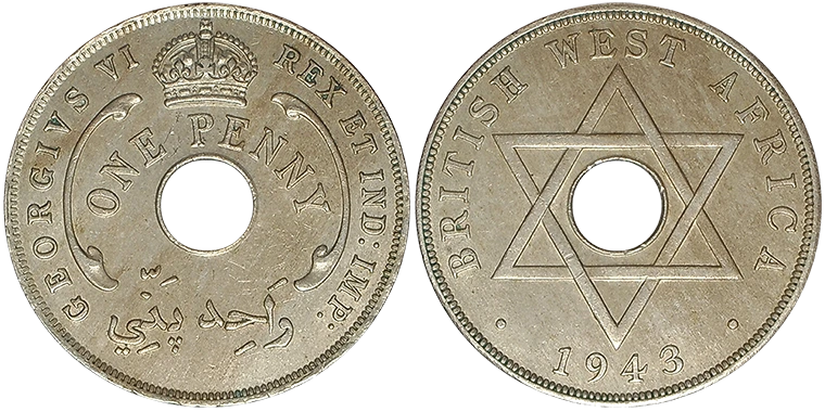 Africa dell Ovest Britannica 1 Penny 1943