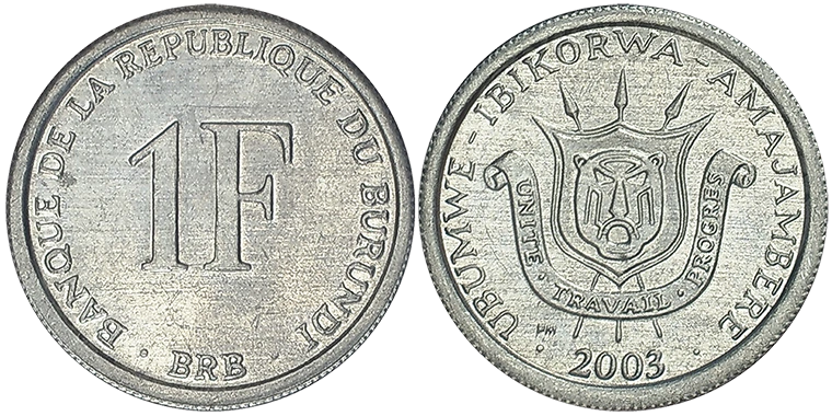Burundi 1 Franc 2003
