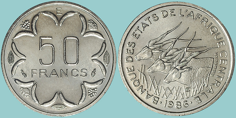 Stati dell' Africa Centrale 50 Francs 1986